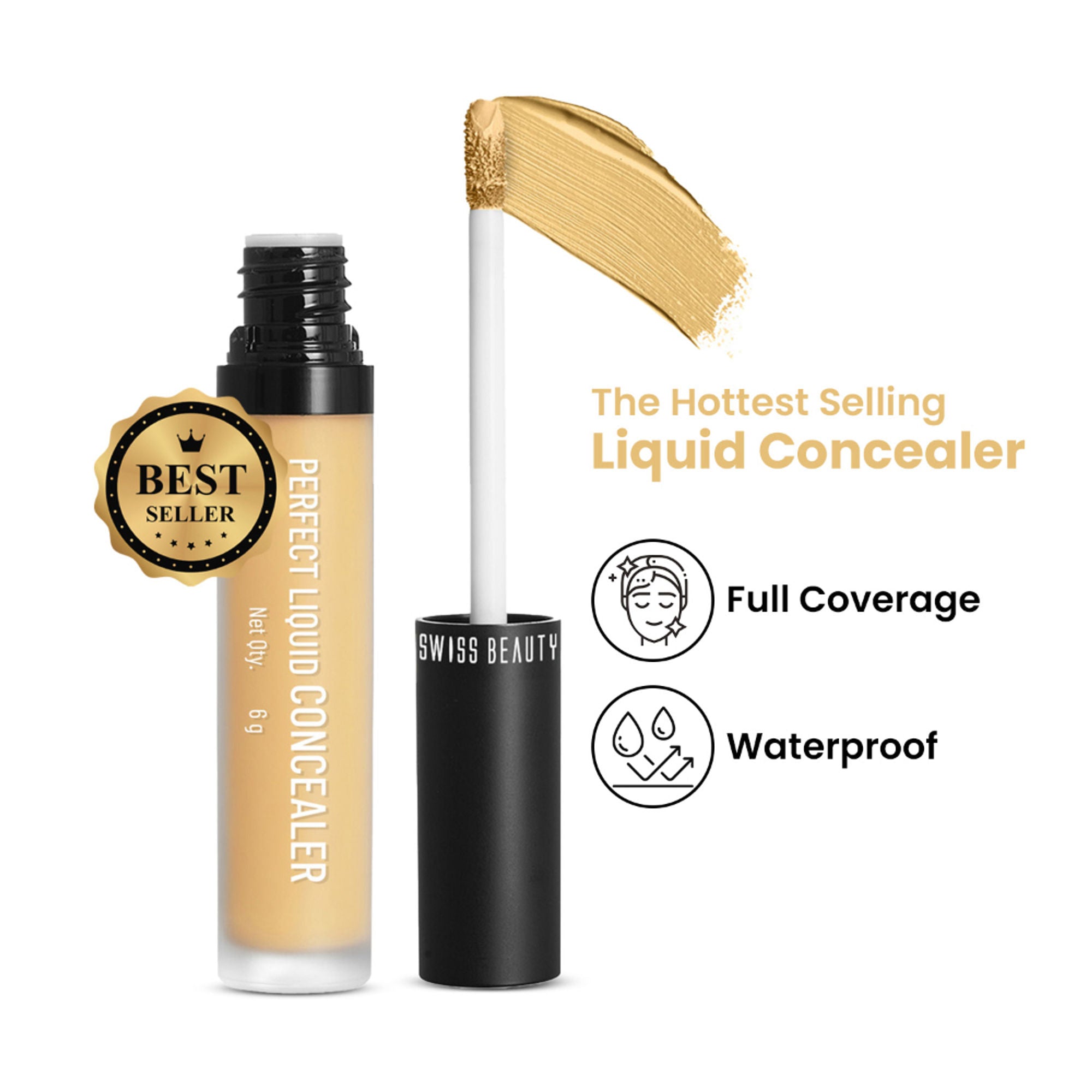 Swiss beauty Full Coverage Liquid Concealer With Jojoba Oil - 07 Yellow
