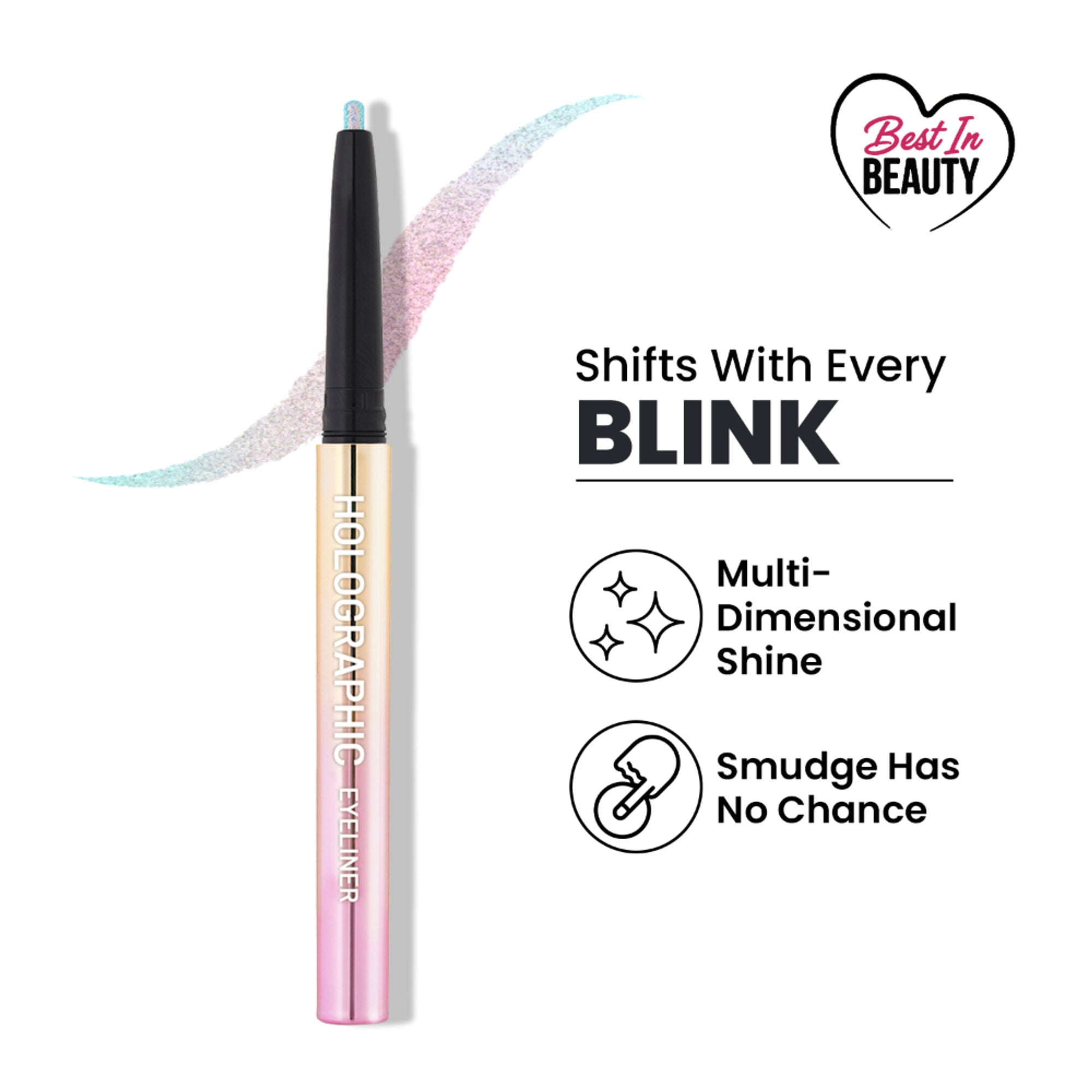 Swiss Beauty Holographic Eyeliner , Multi Chrome Effect , Water -Proof ,Smudge Proof - 4 Nebula