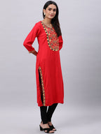 Souchii Women Ethnic Motifs Yoke Design Mirror Work Kurta - Distacart