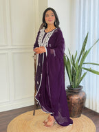 The52 Chikankari Work with Pure Cotton Fabric Straight Kurta, Pant and Dupatta Set - Distacart