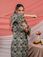 Yufta Cotton Digital Printed Blue Workwear Kurta Co Ord Set With Pintuck Detailing - Distacart
