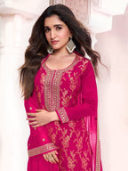 Anaita Rani Pink Dola Silk Thread Sequence Embroidered Salwar Suit - Distacart