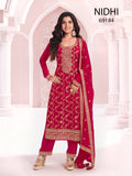 Anaita Red Dola Silk Thread Sequence Embroidered Salwar Suit - Distacart