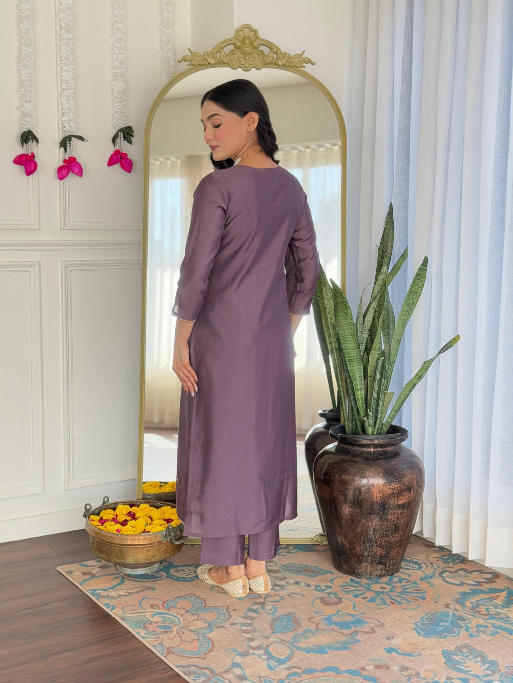 The52 Women's Gorgeous Viscose Embroidery work Straight Kurta with Pant and Dupatta Set - Distacart