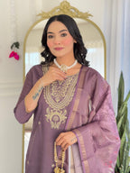 The52 Women's Gorgeous Viscose Embroidery work Straight Kurta with Pant and Dupatta Set - Distacart