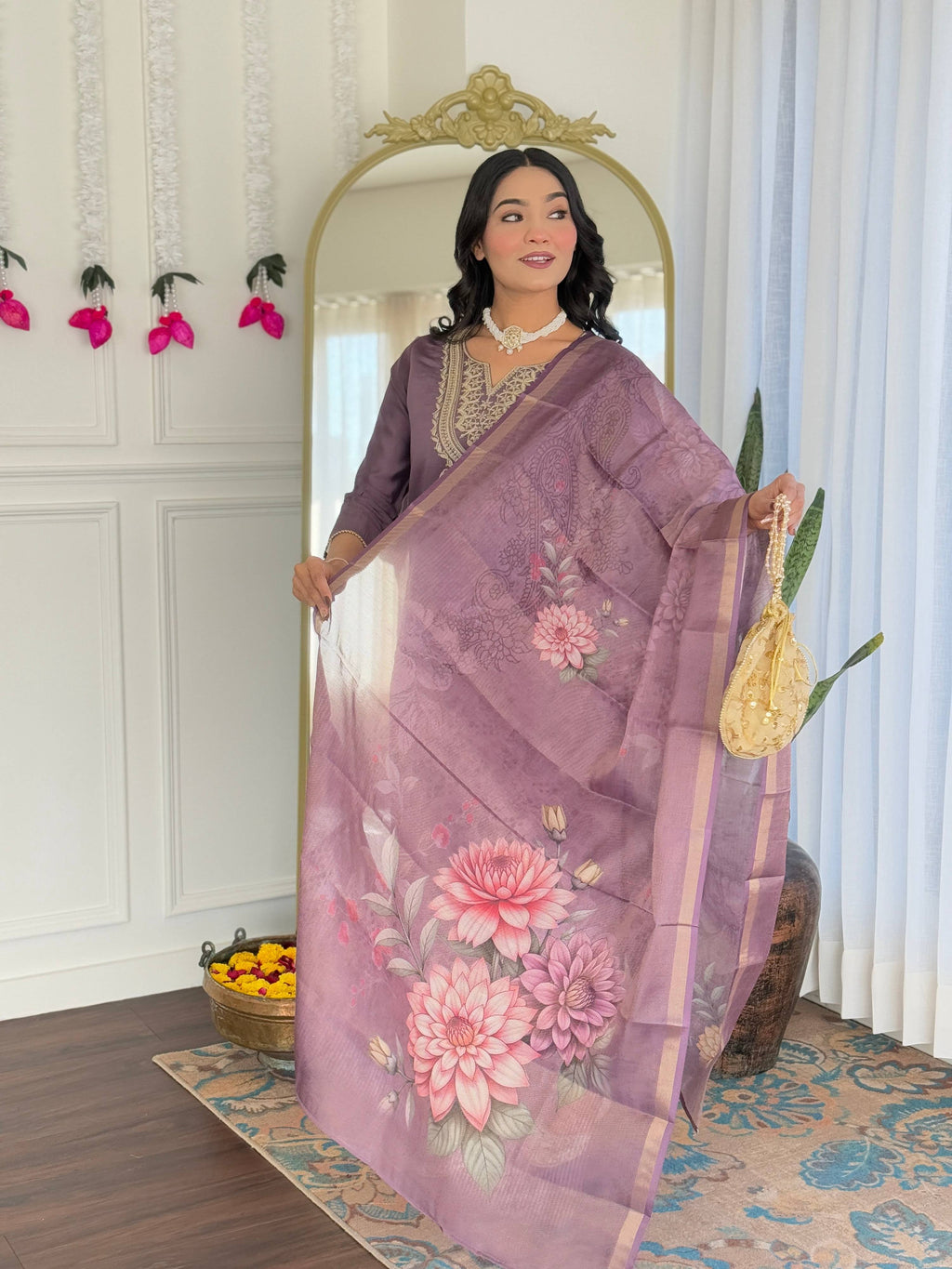 The52 Women's Gorgeous Viscose Embroidery work Straight Kurta with Pant and Dupatta Set - Distacart