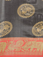 Saree Mall Black & Beige Art Silk Printed Bhagalpuri Saree - Distacart