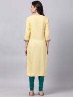 Souchii Women Cream-Coloured Ethnic Motifs Embroidered Kurta - Distacart