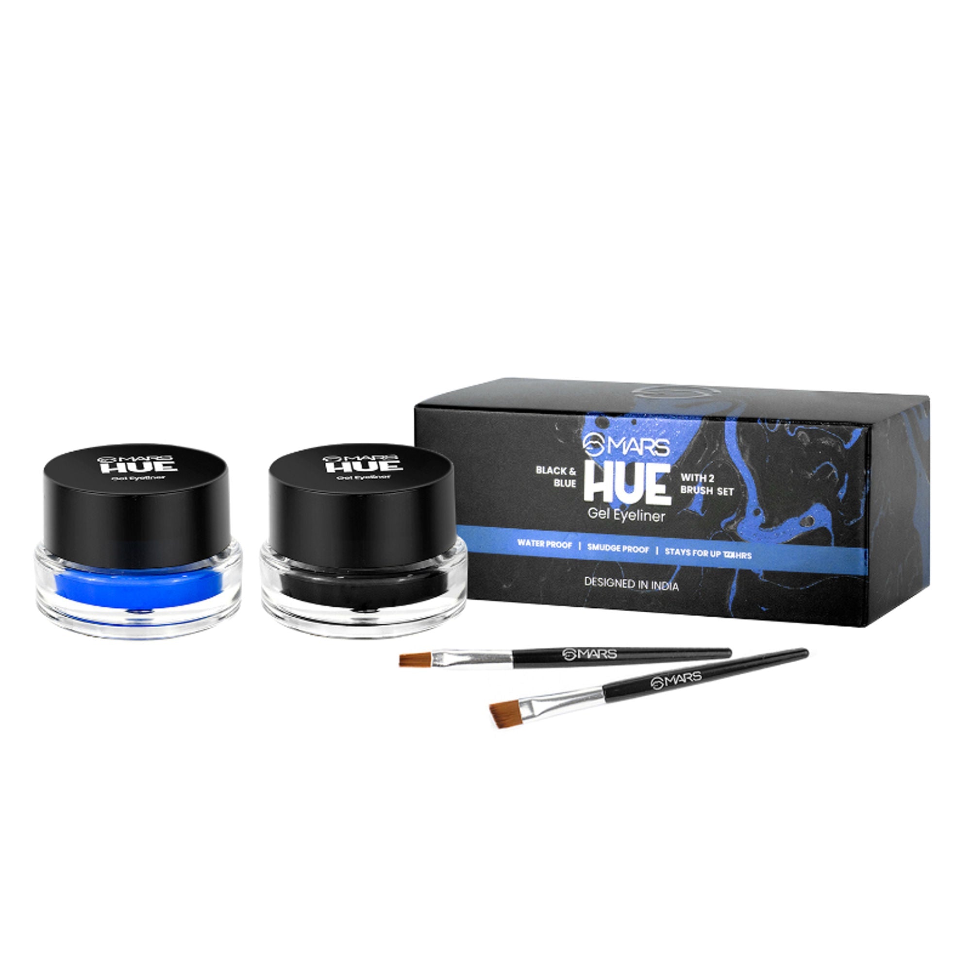 MARS 2-In-1 Hue Gel Eyeliner With 2 Brush Set - 1
