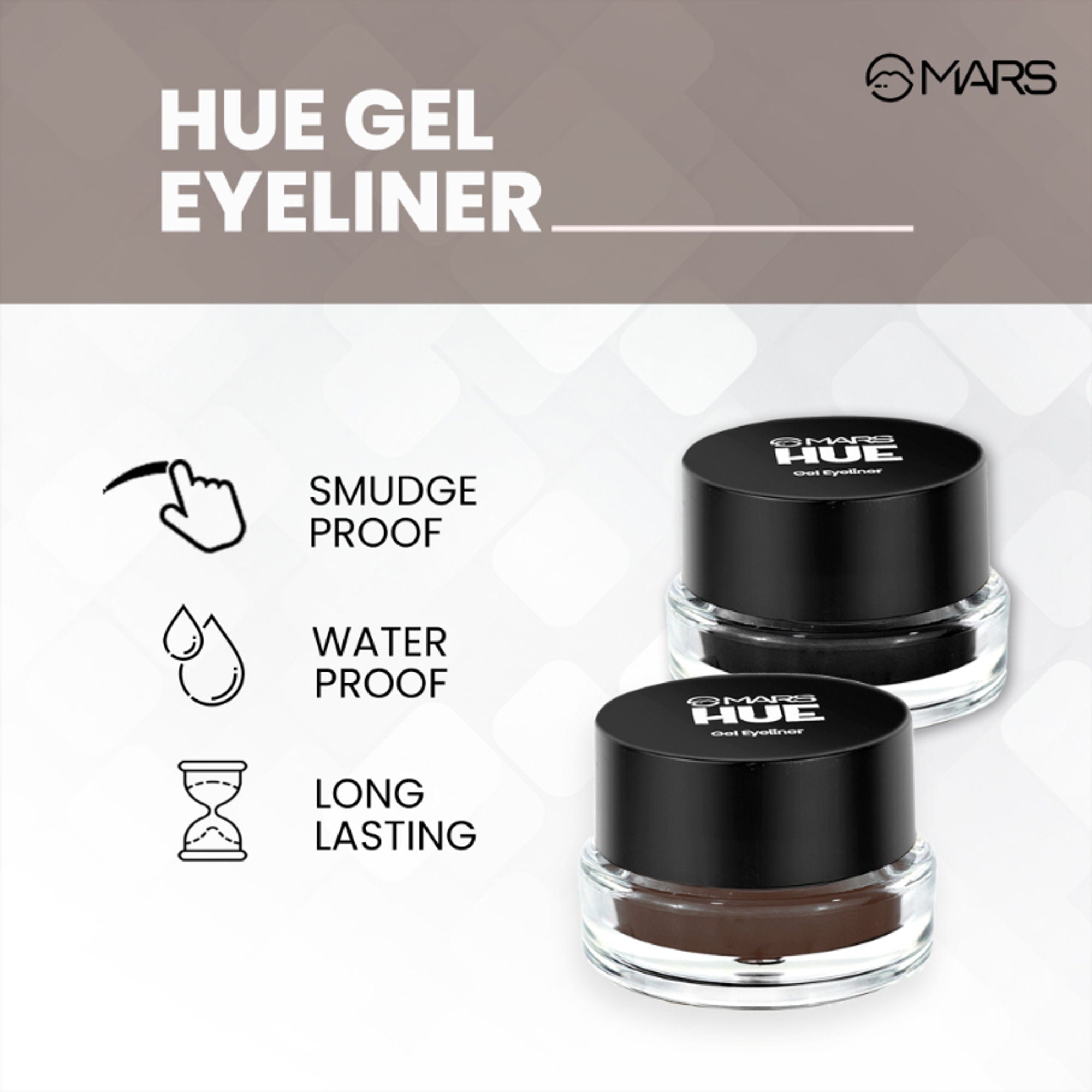 MARS Cosmetics 2-In-1 Hue Gel Eyeliner With 2 Brush Set - 2 - Distacart