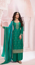 Anaita Green Premium Embroidered Vichitra Silk Salwar Suit - Distacart