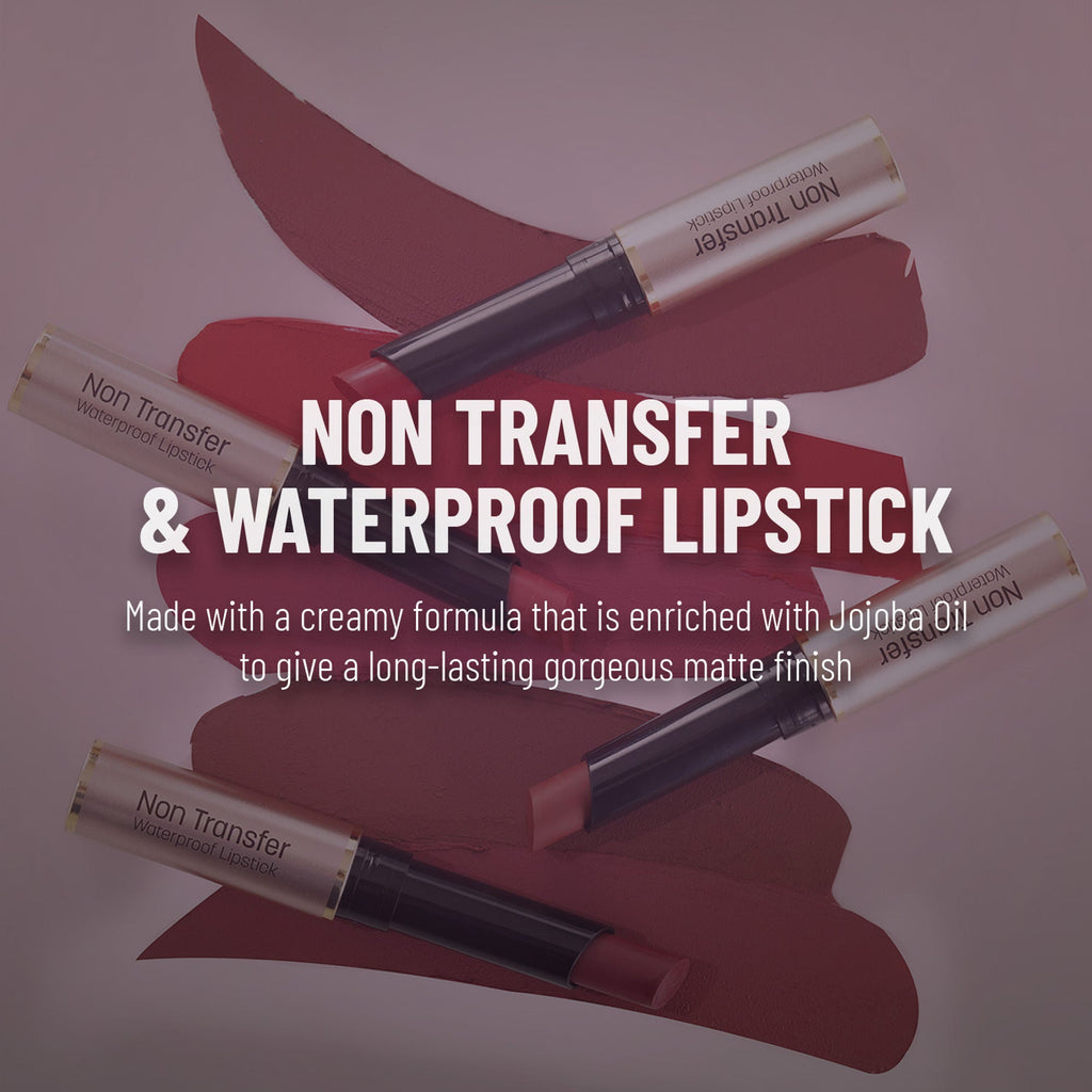 Swiss Beauty Non Transfer Waterproof Lipstick - 422 Burgundy - Distacart