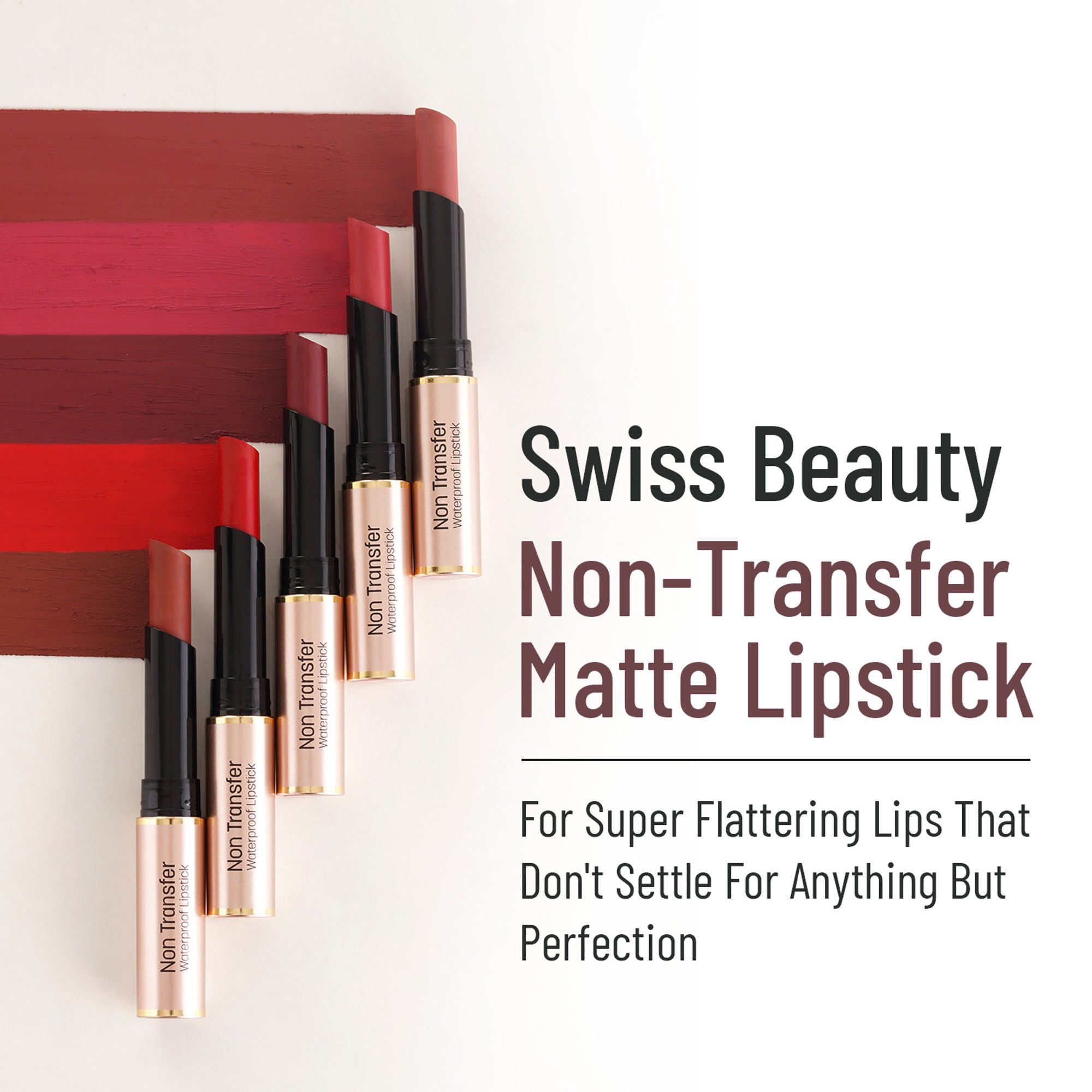 Swiss Beauty Non Transfer Waterproof Lipstick - 426 Mellow Drama - Distacart