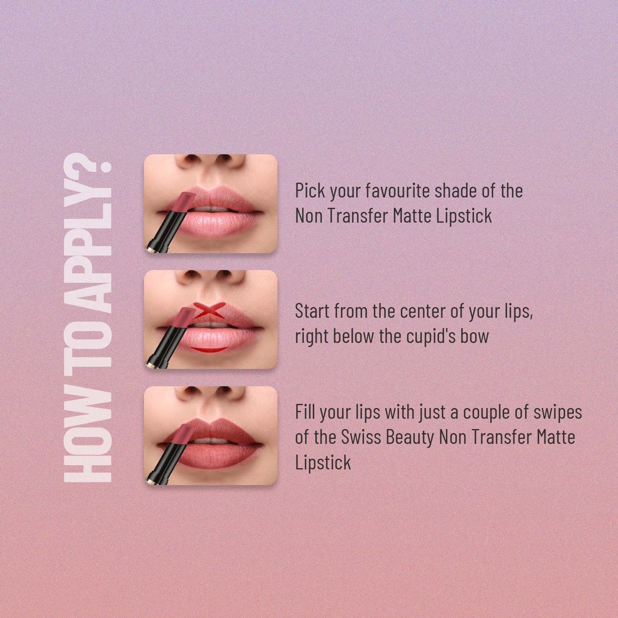 Swiss Beauty Non Transfer Waterproof Lipstick - 426 Mellow Drama - Distacart