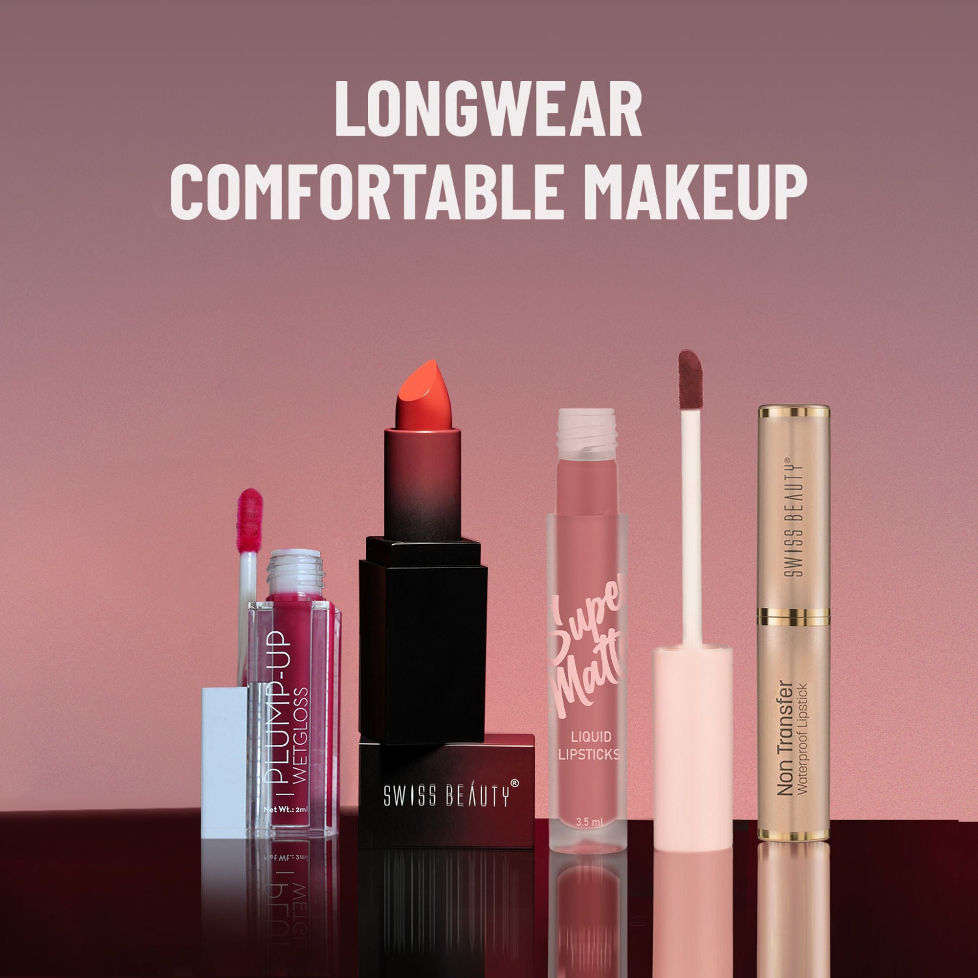 Swiss Beauty Non Transfer Waterproof Lipstick - 426 Mellow Drama - Distacart