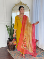 The52 Women's Beautiful Rayon Embroidery work Straight Kurta with Pant and Dupatta Set - Distacart