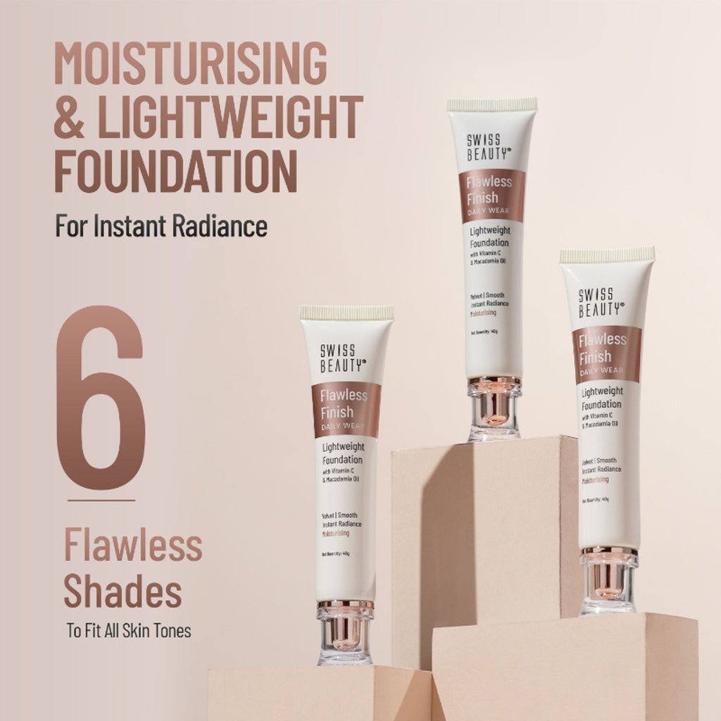 Swiss Beauty Flawless Finish Daily Wear Lightweight Foundation - 01 White Ivory - Distacart