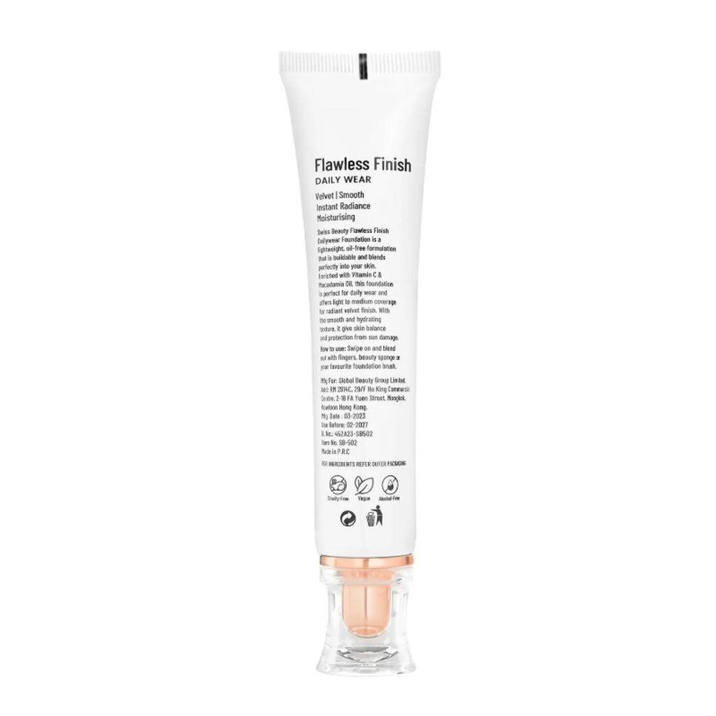 Swiss Beauty Flawless Finish Daily Wear Lightweight Foundation - 01 White Ivory - Distacart