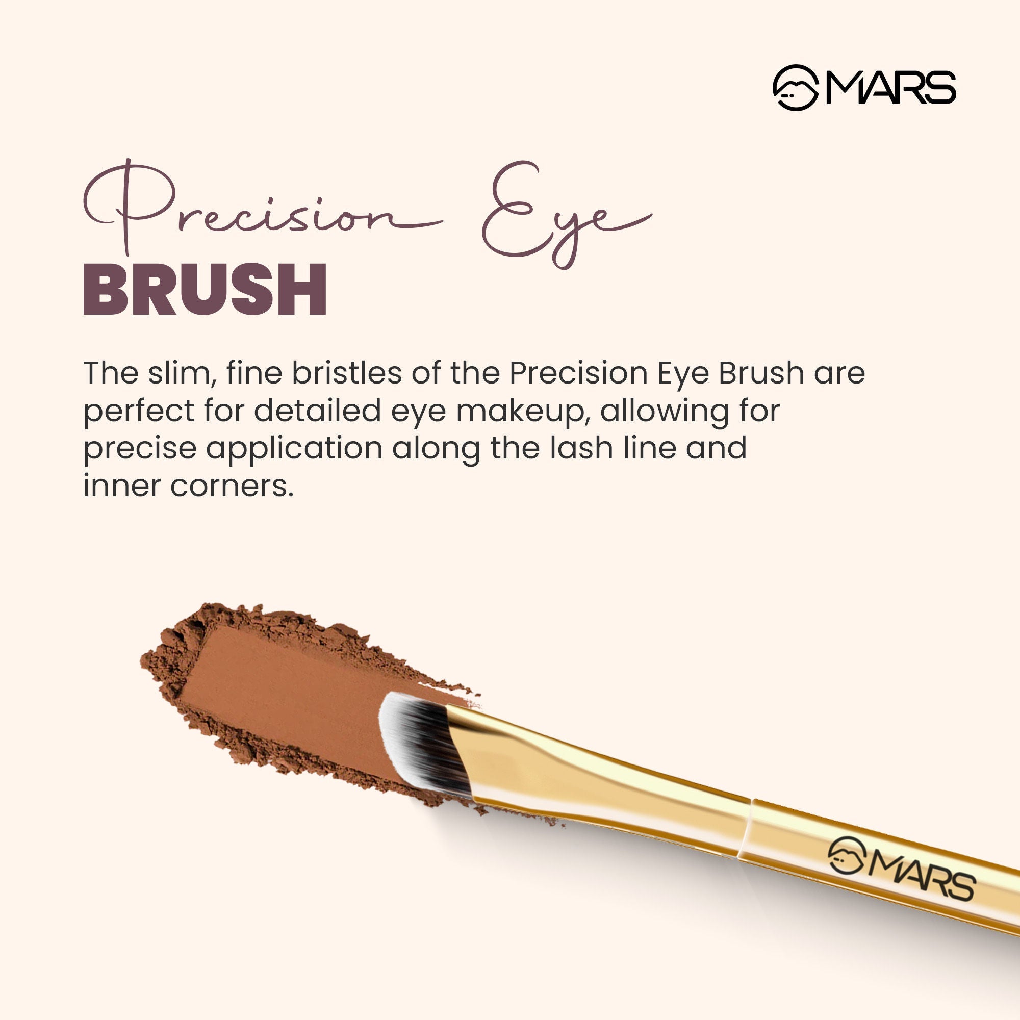 MARS Cosmetics Artist'S Arsenal Precision Eye Brush - Golden - Distacart