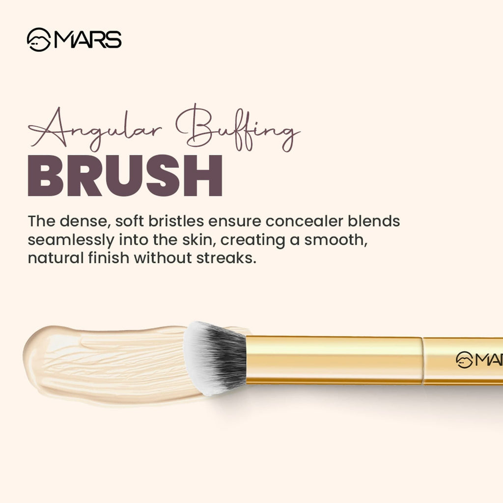 MARS Cosmetics Artists Arsenal Angular Buffing Brush Golden - BRF09 - Distacart