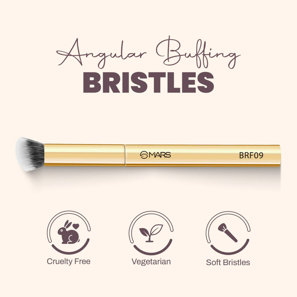 MARS Cosmetics Artists Arsenal Angular Buffing Brush Golden - BRF09 - Distacart