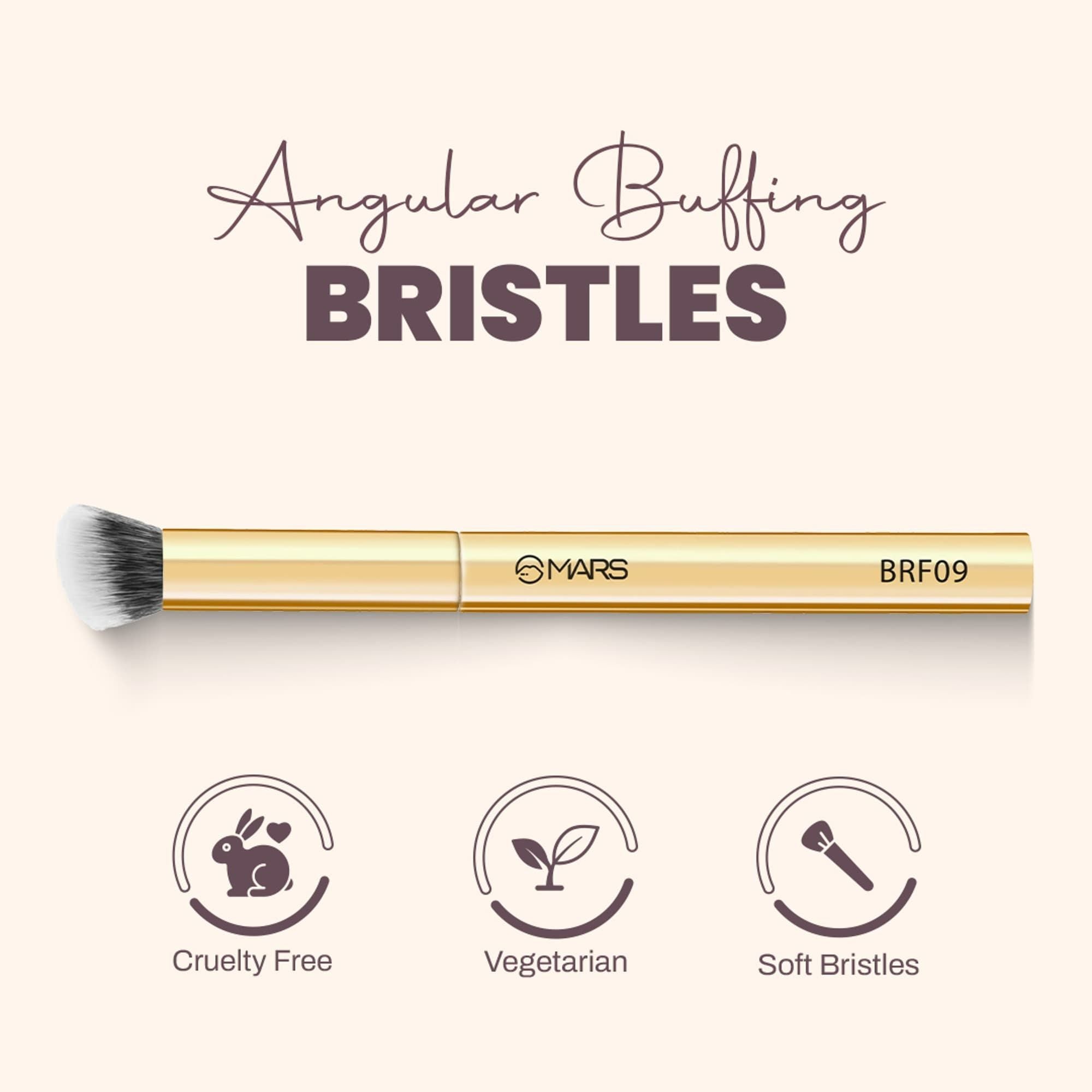 MARS Cosmetics Artists Arsenal Angular Buffing Brush Golden - BRF09 - Distacart