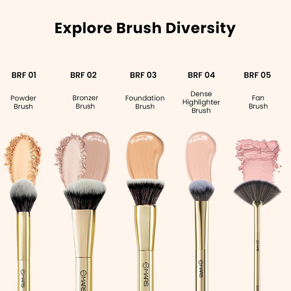 MARS Cosmetics Artists Arsenal Angular Buffing Brush Golden - BRF09 - Distacart