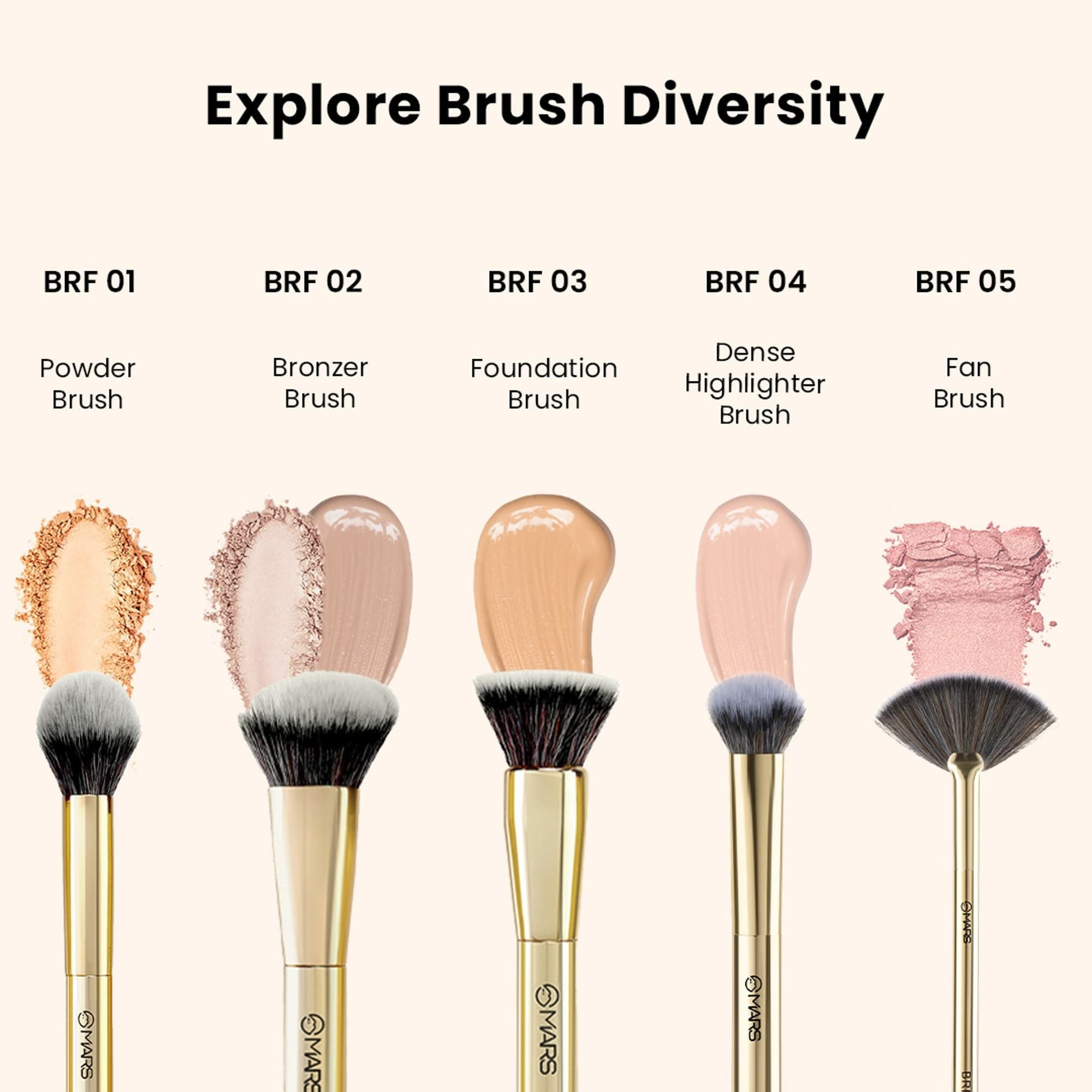 MARS Cosmetics Artist'S Arsenal Flat Foundation Brush - Golden