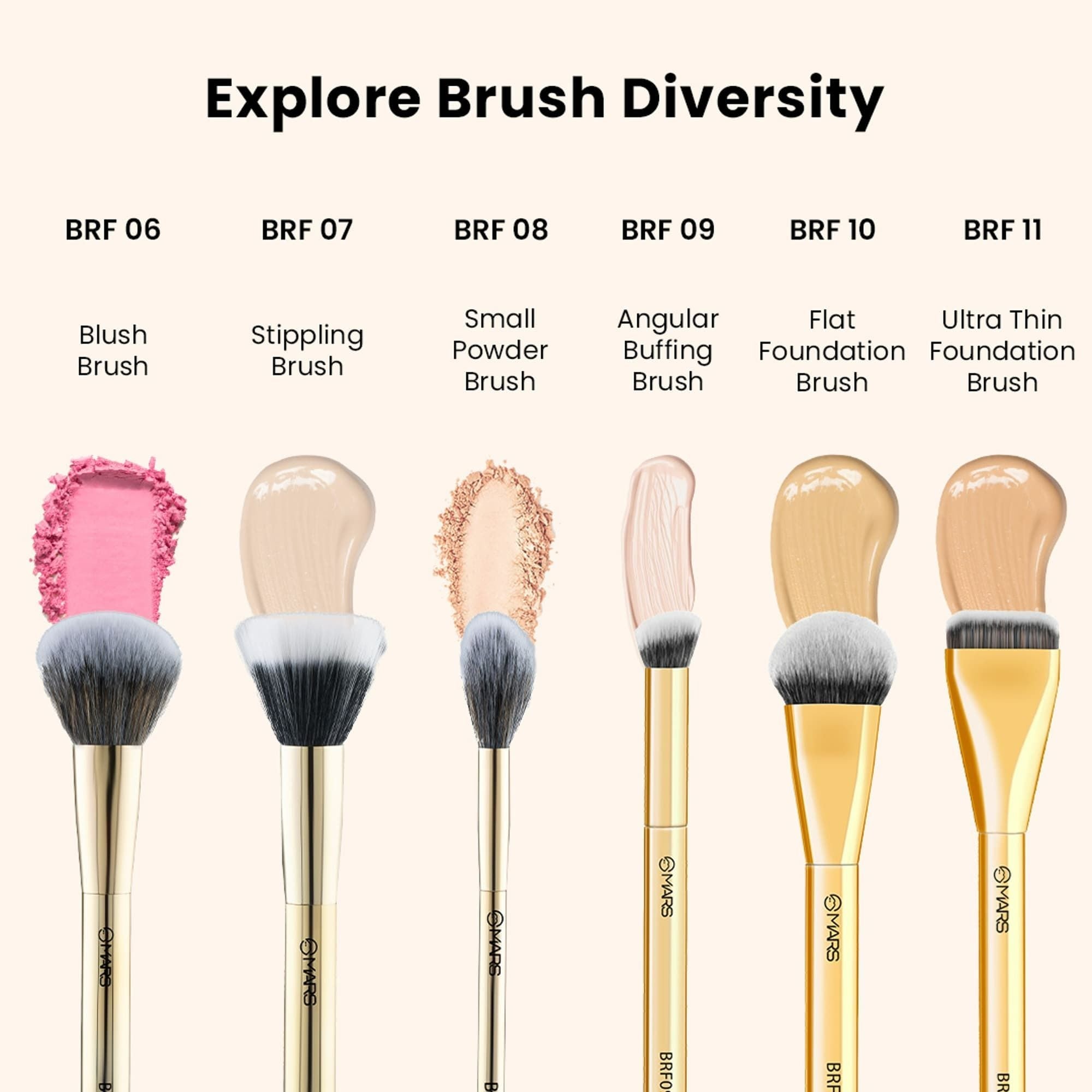 MARS Cosmetics Artist'S Arsenal Flat Foundation Brush - Golden