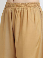 TAG 7 Women Pack of 2 Blue & Beige Solid Wide-Leg Palazzos