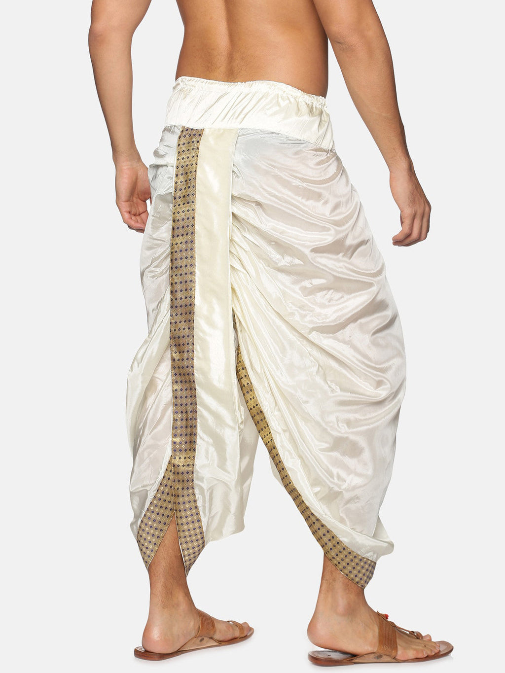 Sethukrishna Men Cream Men Solid Dhoti Pant - Distacart