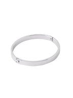NVR Men's Silver Metal Interlock Kada Bracelet - Distacart
