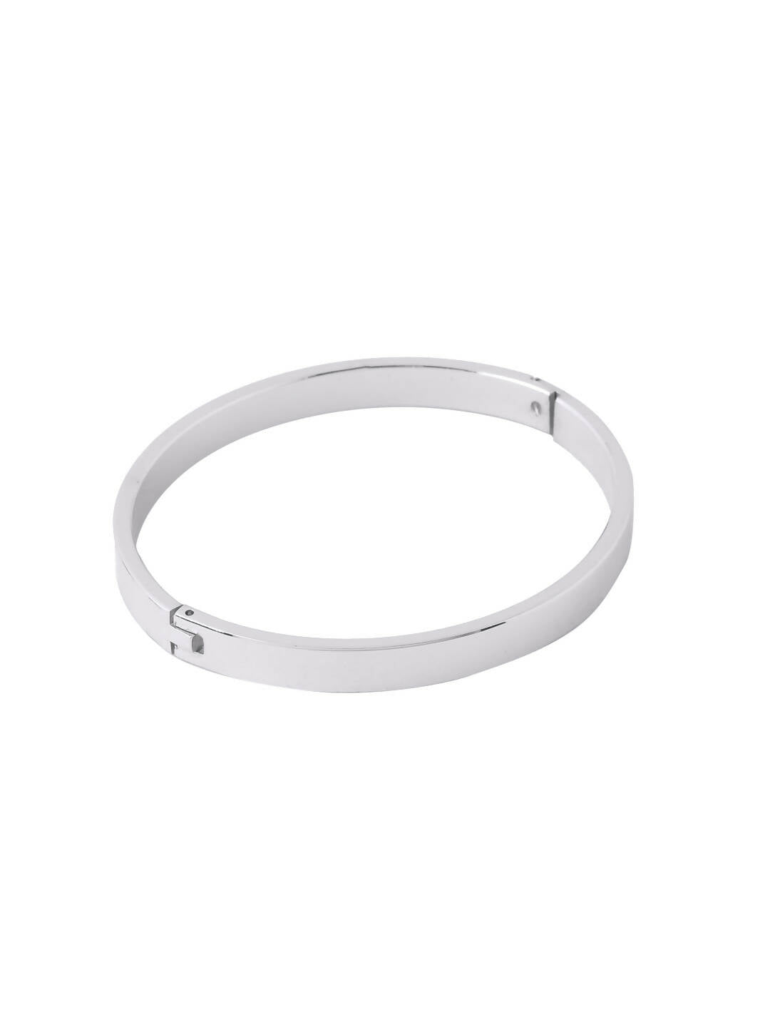NVR Men's Silver Metal Interlock Kada Bracelet - Distacart