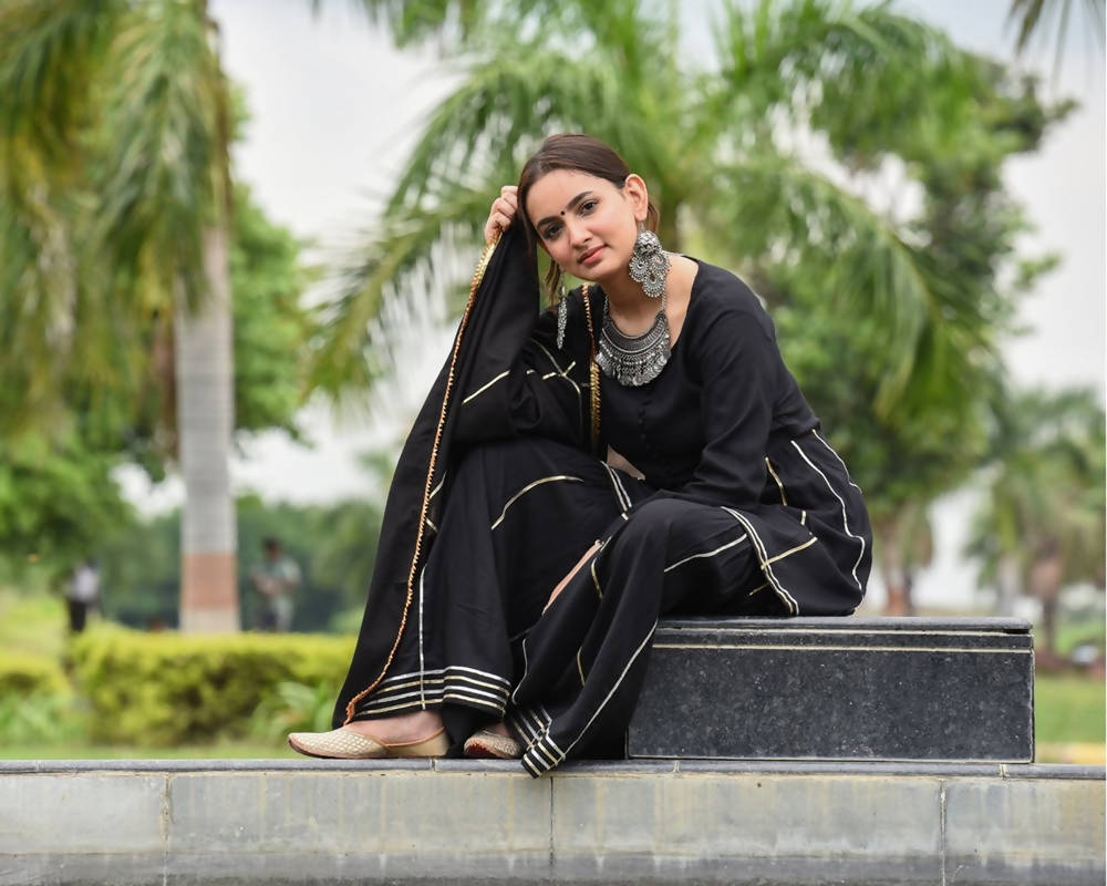 Cheera Black Sharara Kurta Dupatta set