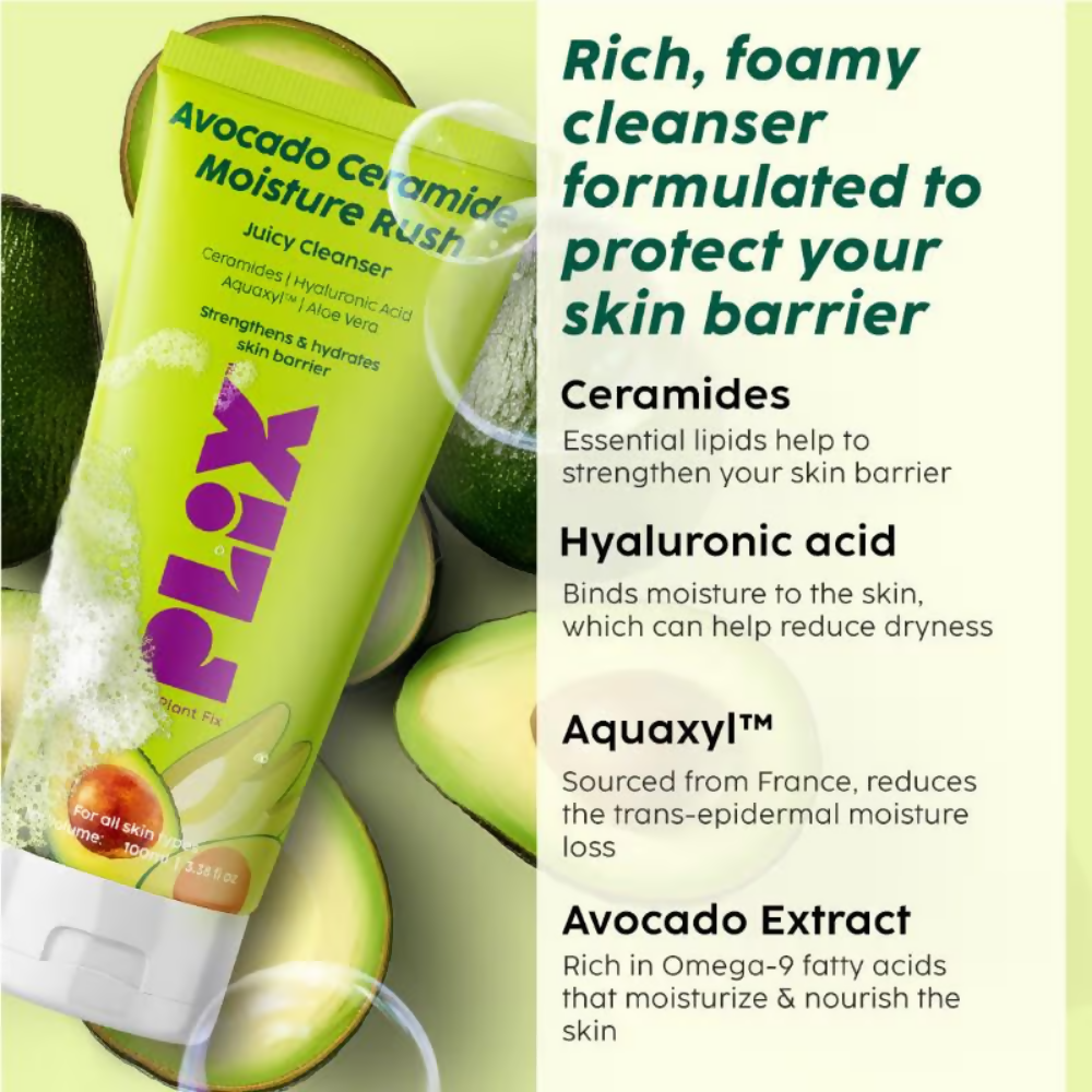 PLIX The Plant Fix Avocado Ceramide Moisture Rush Juicy Cleanser