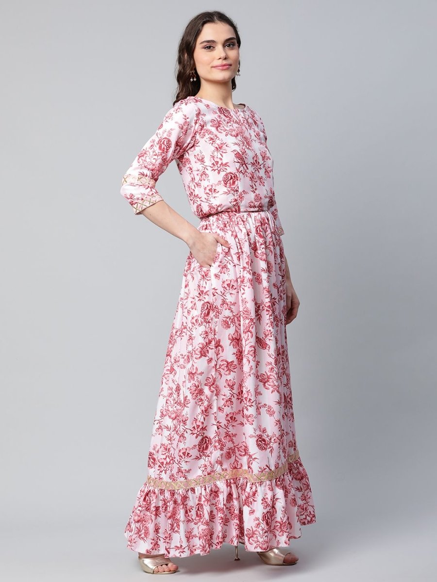 Ahalyaa Women Rayon Pretty Pink Printed Ready to Wear Lehenga Choli with Dupatta - Distacart