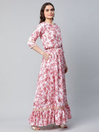 Ahalyaa Women Rayon Pretty Pink Printed Ready to Wear Lehenga Choli with Dupatta - Distacart