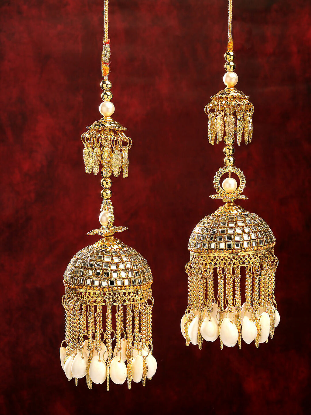 NVR Women's Pack Of 2 Gold-Polished Kundan Kaleera Sets - Distacart