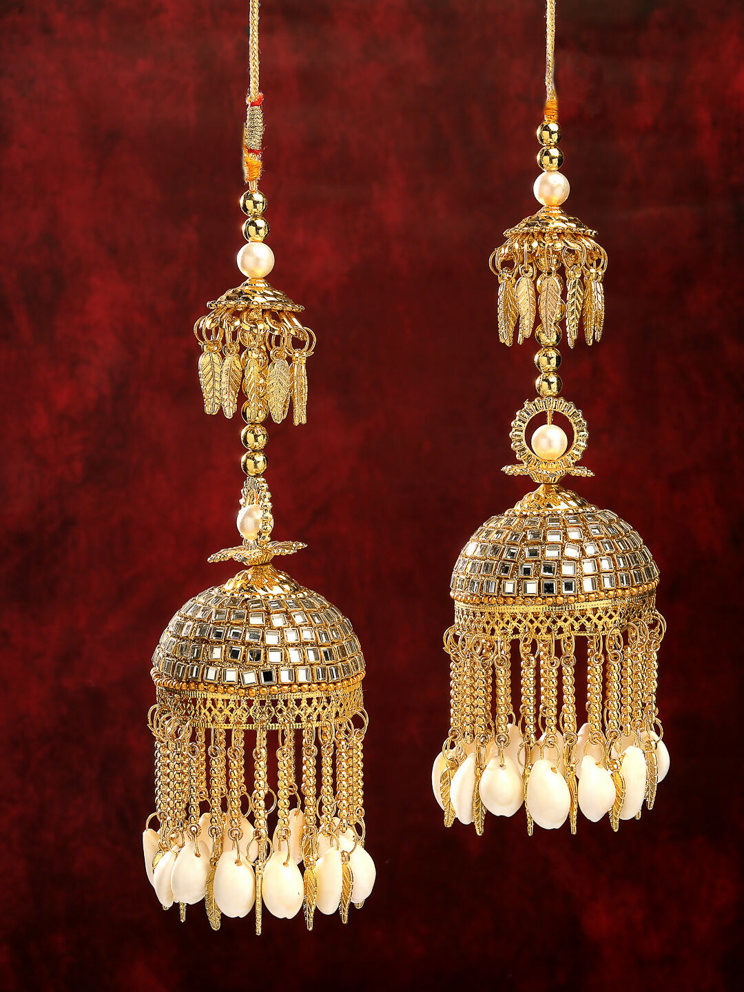 NVR Women's Pack Of 2 Gold-Polished Kundan Kaleera Sets - Distacart