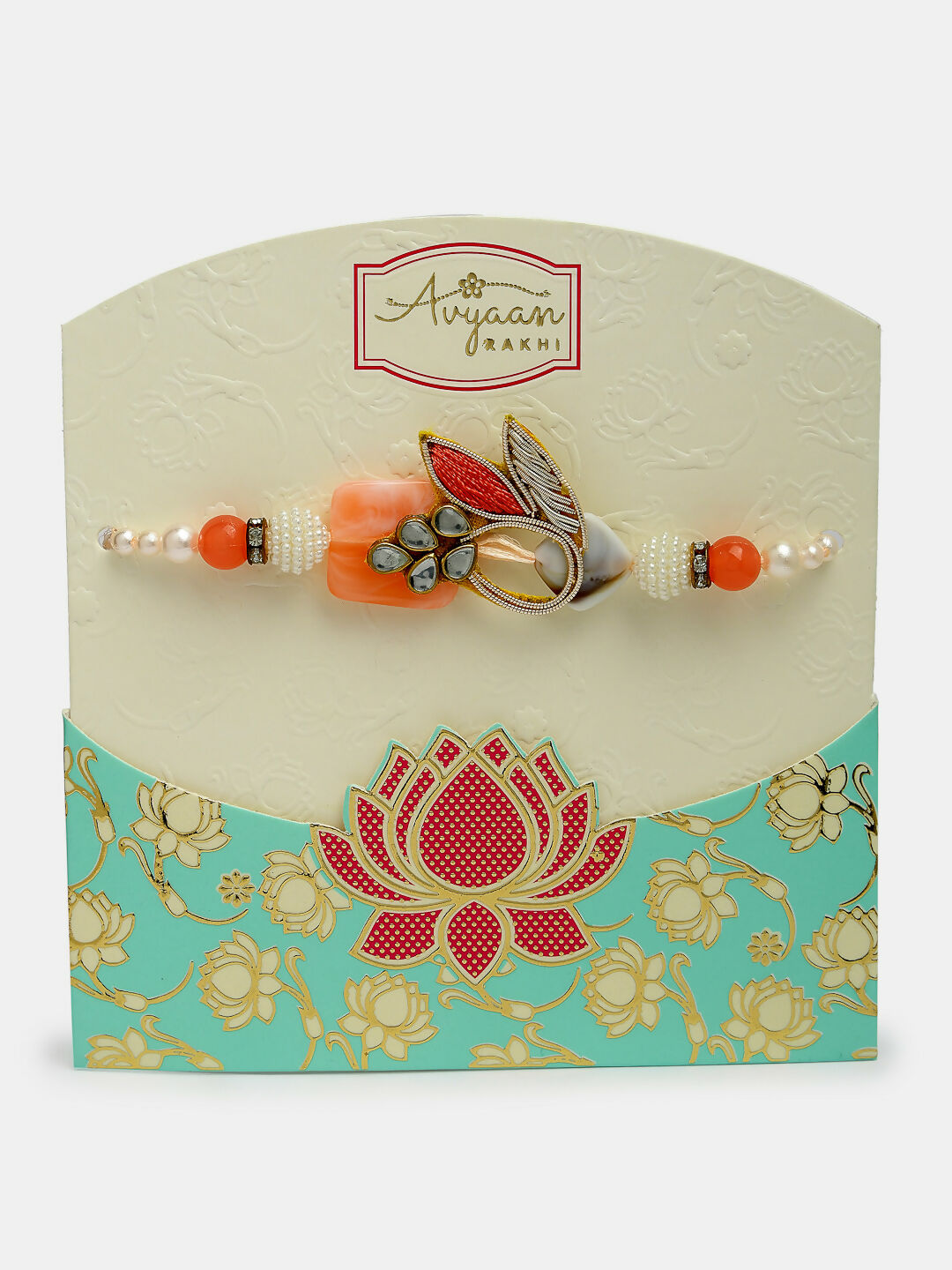 NVR Men Set of 2 Multicolor Stone-Studded Rakhi With Roli Chawal - Distacart