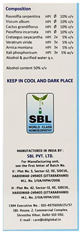 SBL Homeopathy Drops No. 4 (For BP) - Distacart