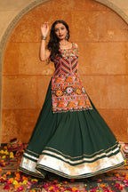 AI Fashion Green Georgette Designer Navratri Wear Lehenga Choli Collection