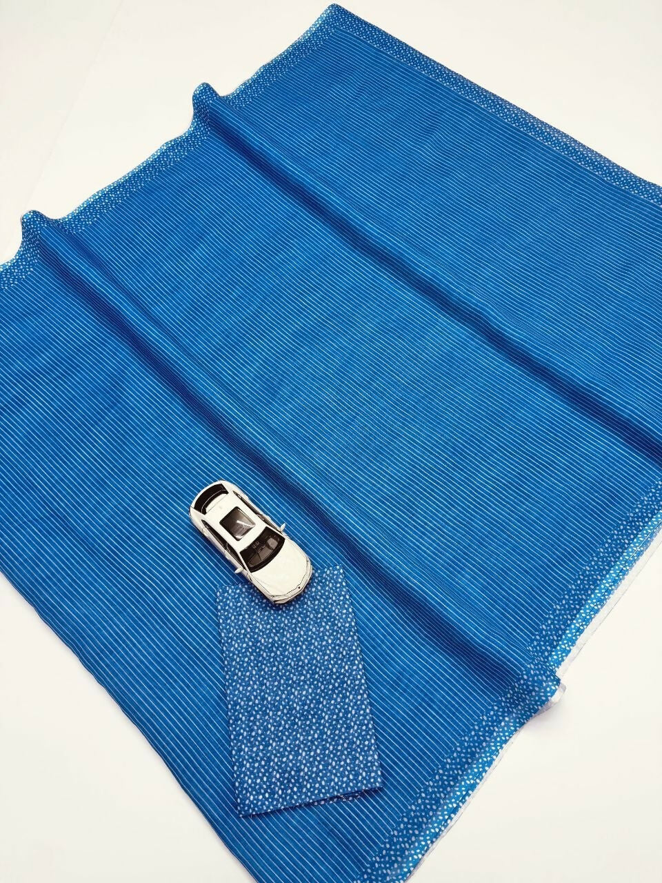 Prime Volt Women's Blue Digital Print Soft Linen Saree With Blouse - Distacart