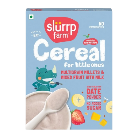 Slurrp Farm Multigrain Millets and Mixed Fruit Cereal with Milk