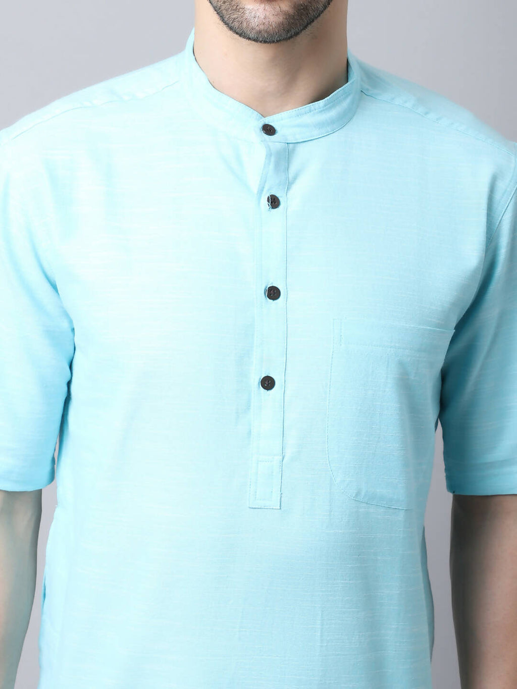 Even Apparels Black Pure Cotton Kurta With Band Collar - Distacart