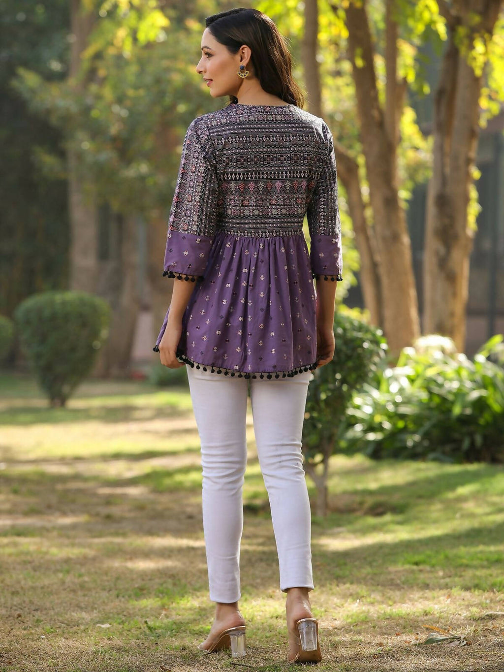 Juniper Women's Lavender Printed Flared Tunic - Distacart