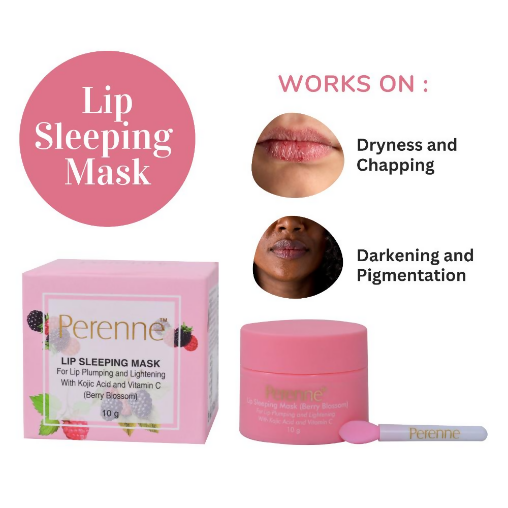 Perenne Lip Sleeping Mask With Kojic Acid & Vitamin C - Berry Blossom
