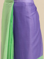 Ahalyaa Women's Traditional Semi Stitch Saree - Fluorescent Green