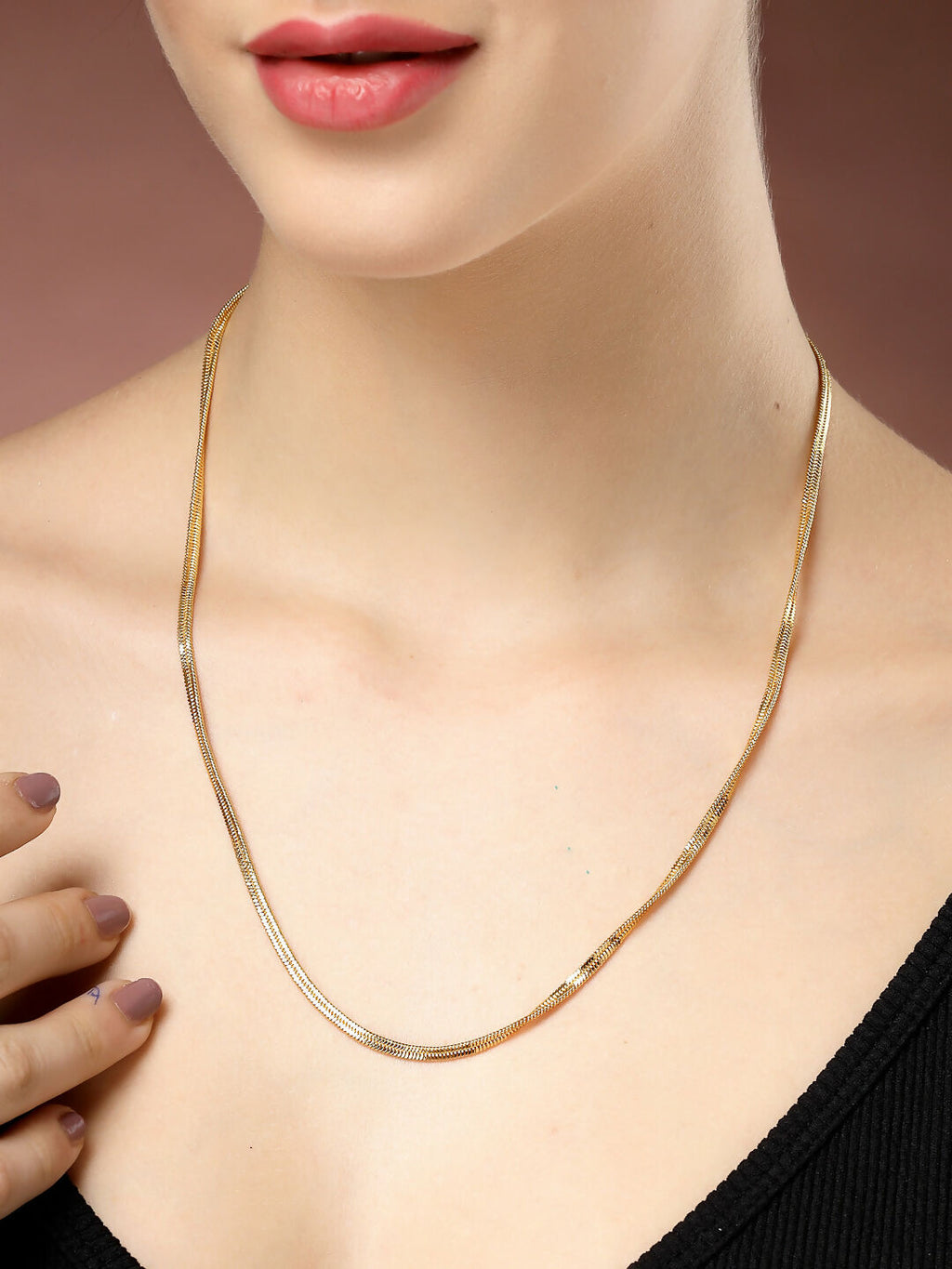 NVR Women's Gold-Polished Minimal Chain