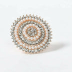 Mominos Fashion Joharkamal Gold-Plated Stone Studded Adjustable Finger Ring - Design 05 - Distacart